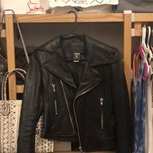 True Religion Lambskin Leather Moto jacket